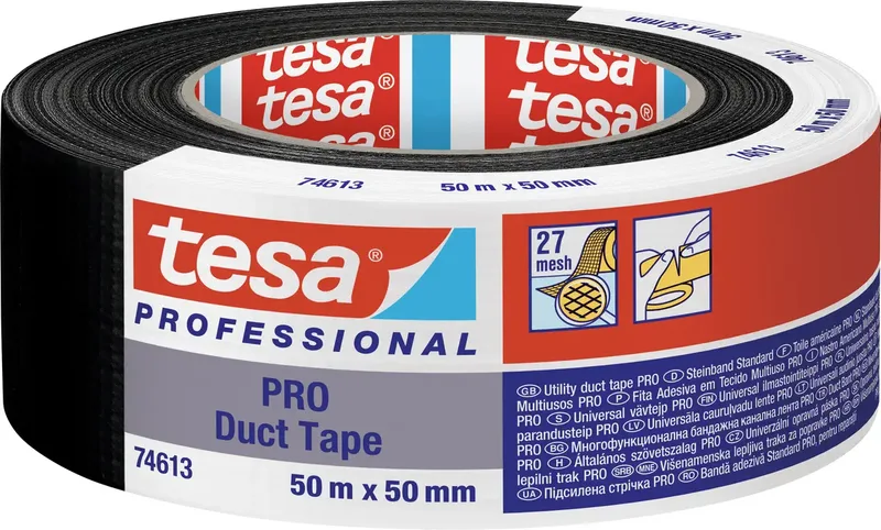Duct Tape PRO 74613-00002-00 Reparaturband Schwarz (L x B) 50 m x 50 mm 1 St. fra tesa – produktbillede