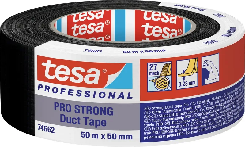Duct Tape Pro-Strong 66462-00002-00 Reparaturband Schwarz (L x B) 50 m x 50 mm 1 St. de tesa – photo produit