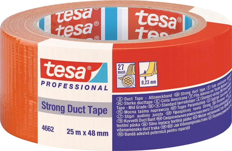 Duct Tape STRONG 04662-00195-01 Reparaturband Orange (L x B) 25 m x 48 mm 1 St. by tesa – product photo