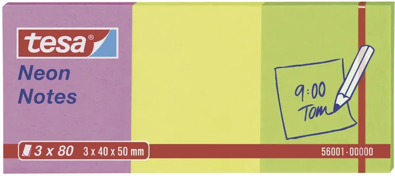 Haftnotiz 56001-00-00 40 mm x 50 mm Pink, Gelb, Grün 240 Blatt by tesa – product photo