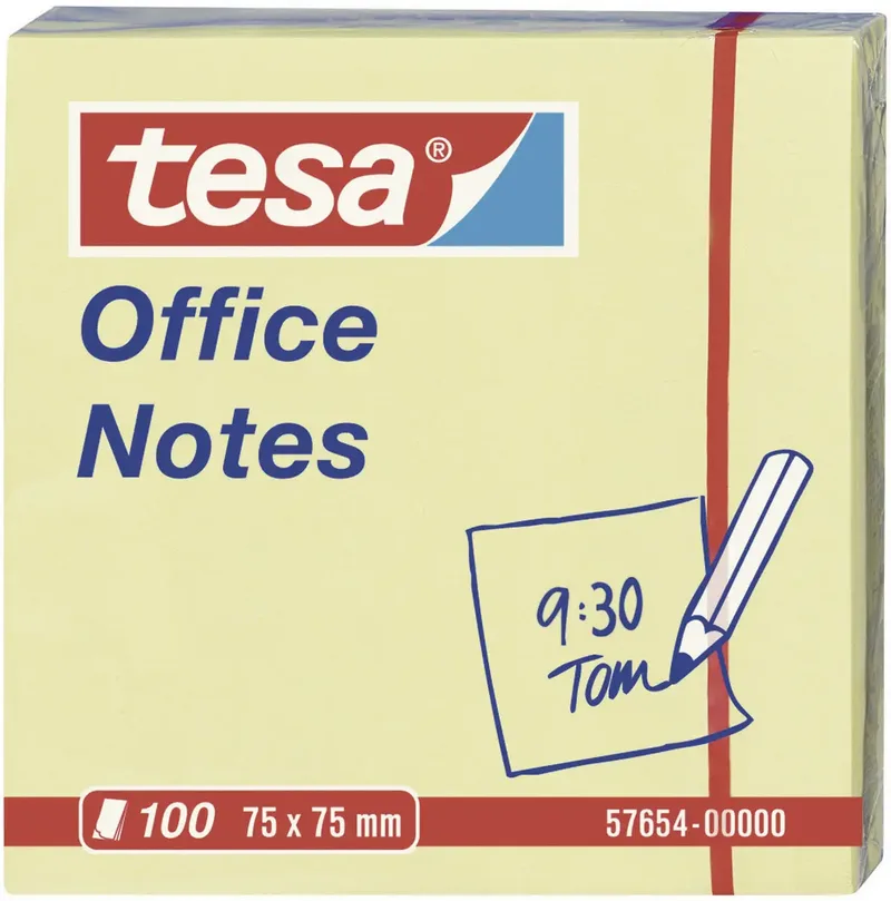 Haftnotiz 57654-00000 75 mm x 75 mm Gelb 100 Blatt fra tesa – produktbillede