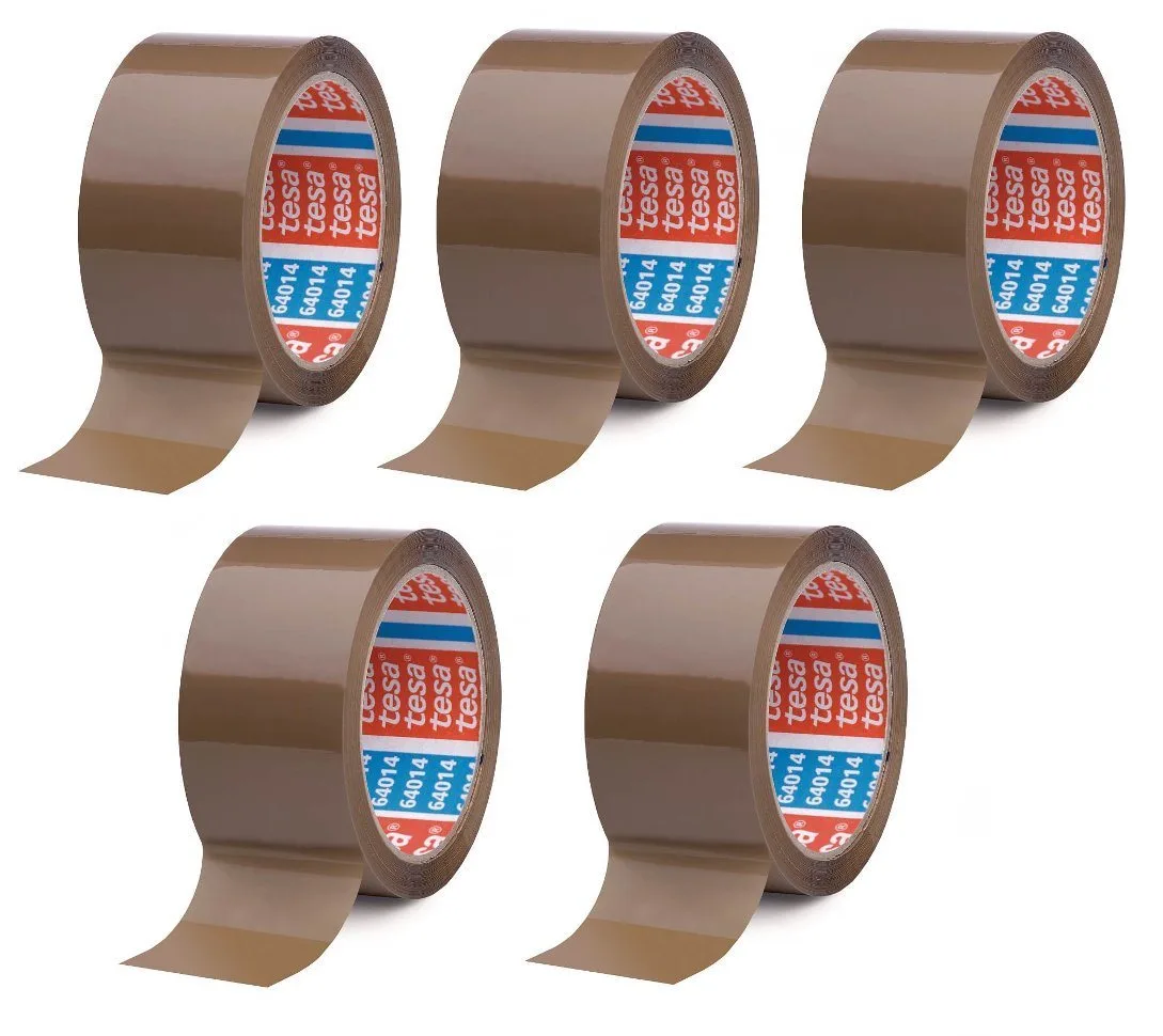 Klebeband 5x Packband 64014 PP braun 50mm x 66 m de tesa – photo produit