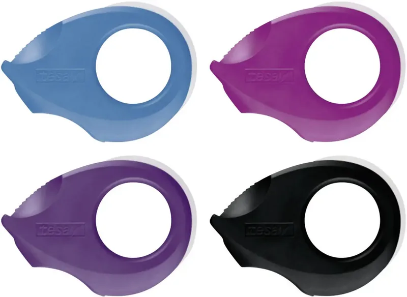 Klebeband-Abroller 58230-00 Schwarz, Lila, Pink, Blau Rollenbreite (max.): 19 mm Rollenlänge (max.) 10 m von tesa – Produktfoto