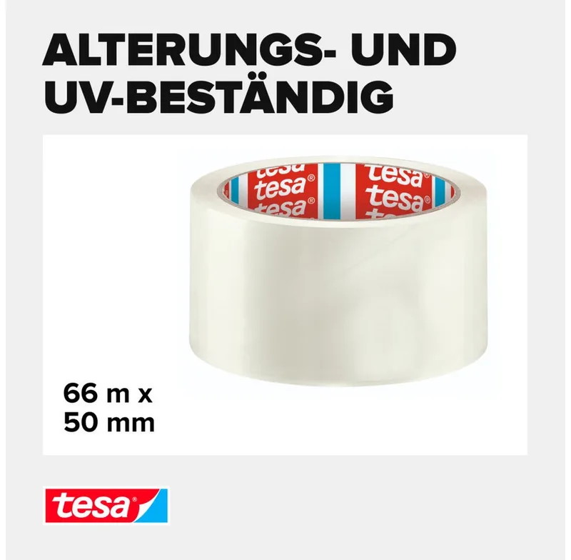 Klebeband tesa Pack Solid & Strong 66 m x 50 mm, transparent de tesa – photo produit 3 sur 5