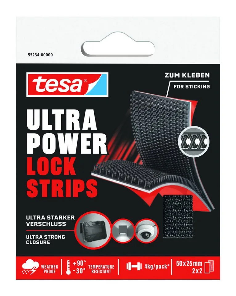 Klebeband tesa Ultra Power Lock Klettstreifen 2 cm x 25 mm 2 de tesa en Noir – photo produit