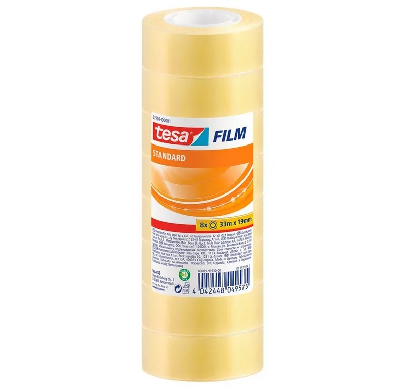 Klebeband tesafilm Standard 57207 transparent 19mm x 33m - 8 Rollen by tesa – product photo