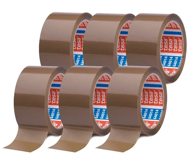 Klebeband tesapack Packband - je 66 m : 50 mm (Spar-Set, 6-St., 6 x tesaPACK® 64014 PP) Paketklebeband - leises und sauberes Verpacken de tesa en Marron – photo produit