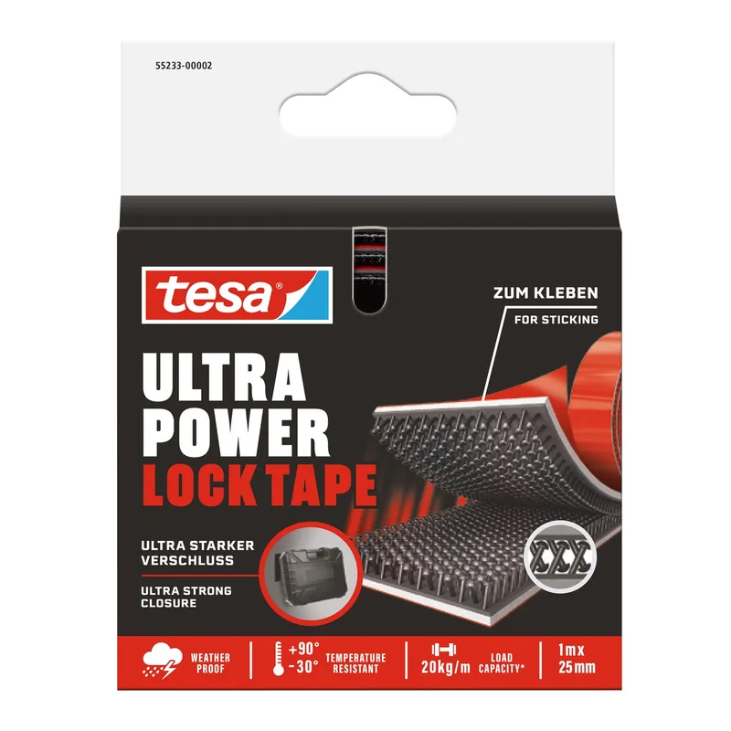 Klittenband tesa ultra power lock tape 100cmx25mm | 6 stuks by tesa – product photo