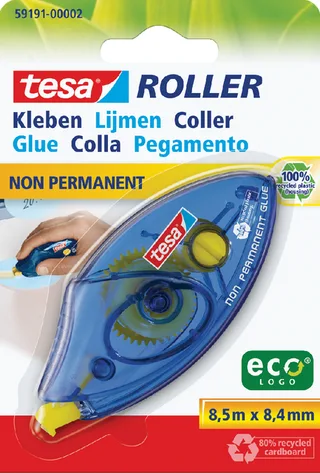 Lijmroller tesa® ecoLogo® niet permanent op blister van tesa – productfoto 1 van 3