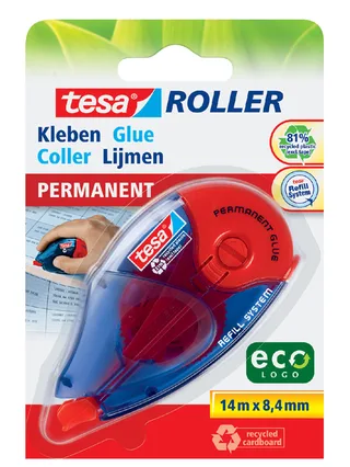Lijmroller tesa® ecoLogo® permanent navulbaar op blister van tesa – productfoto 1 van 3