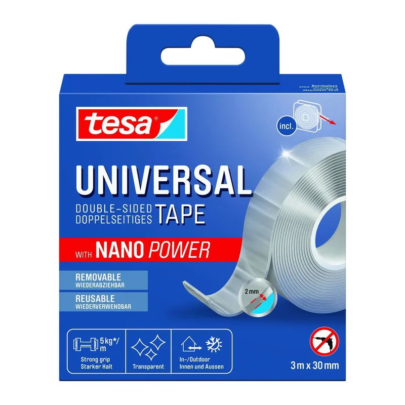 Plakband tesa nano power dubbelzijdig 30mmx3m | 8 stuks de tesa – photo produit