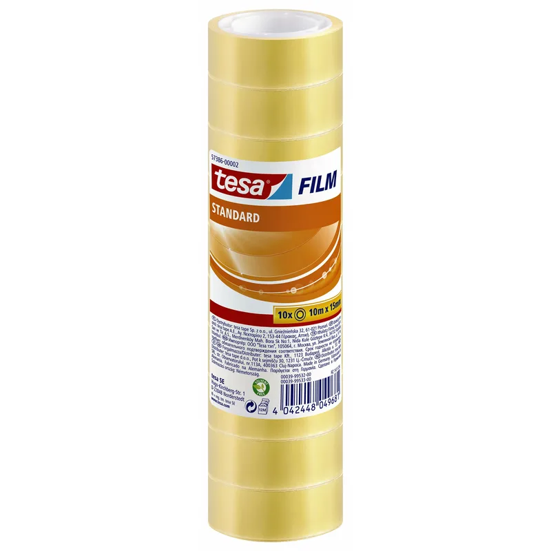 Plakband tesafilm standaard 10mx15mm tr 10rol van tesa – productfoto