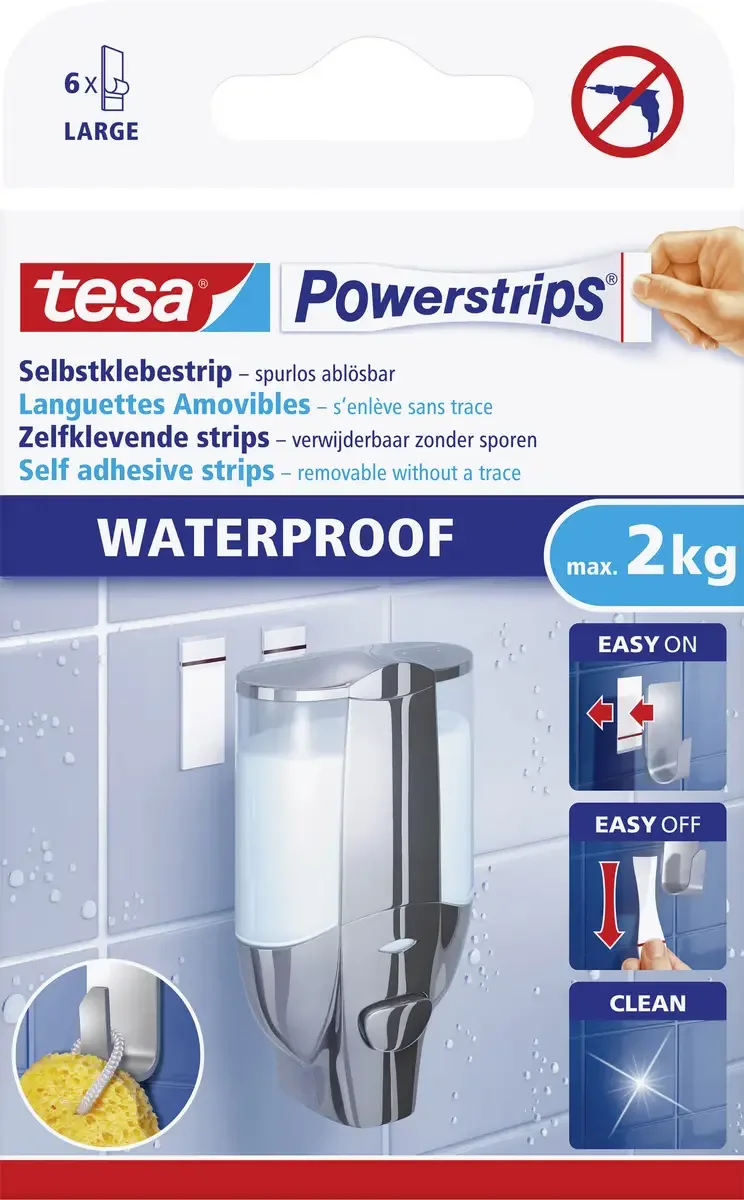 POWERSTRIPS® Dubbelzijdig plakband Inhoud: 6 stuk(s) van tesa in Wit – productfoto