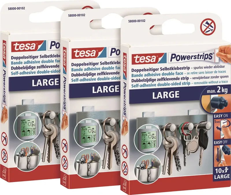 POWERSTRIPS® Large Dubbelzijdig plakband Inhoud: 30 stuk(s) von tesa in Weiß – Produktfoto