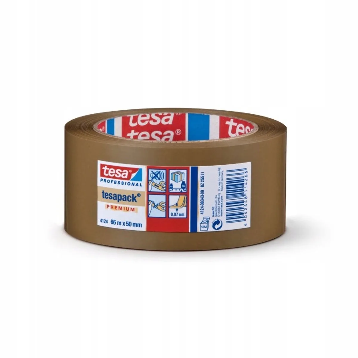 PREMIUM - Verpakkingstape - 66m x 50mm - Stil Afrolbaar de tesa en Marron – photo produit