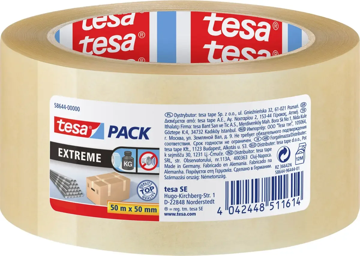 EXTREME 58644-00000-00 Pakband tesapack Transparant (l x b) 50 m x 50 mm 1 stuk(s) van tesa in Transparant – productfoto