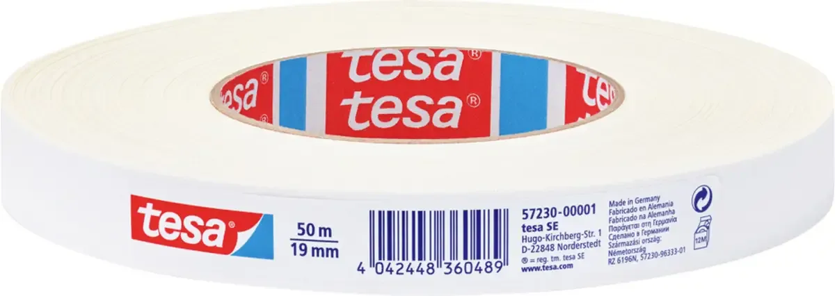 tesa 57230-00001-02 Textieltape Wit (l x b) 50 m x 19 mm 1 stuk(s) fra tesa i Hvid – produktbillede