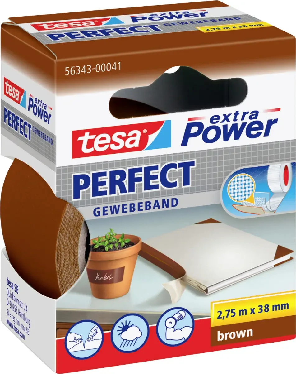 extra Power Gewebeband 2,75mx38mm braun von tesa in Braun – Produktfoto