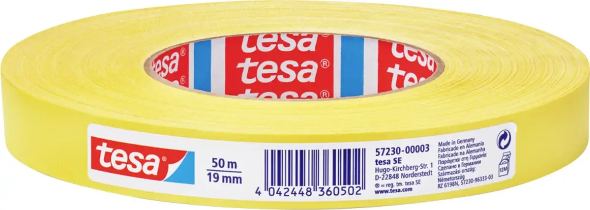 PERFECT 57230-00003-02 Tekstiltape tesa® extra Power Gul (L x B) 50 m x 19 mm 1 stk von tesa in Gelb – Produktfoto