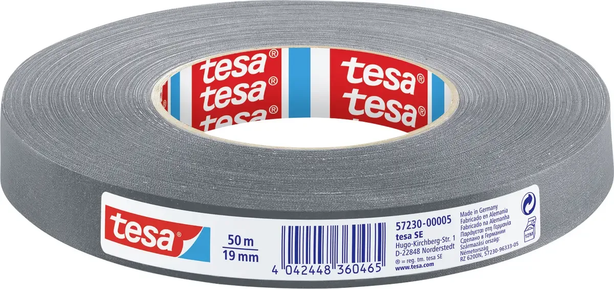 Gewebeband 50m x 19mm grau von tesa in Grau – Produktfoto