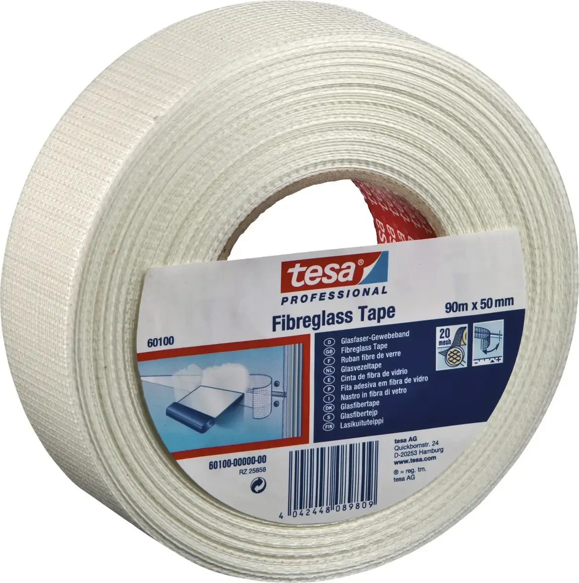 Ruban adhésif toilé tesa® Professional tesa 60101-00001-00 (L x l) 45 m x 50 mm acrylate 1 pc(s) de tesa en Blanc – photo produit