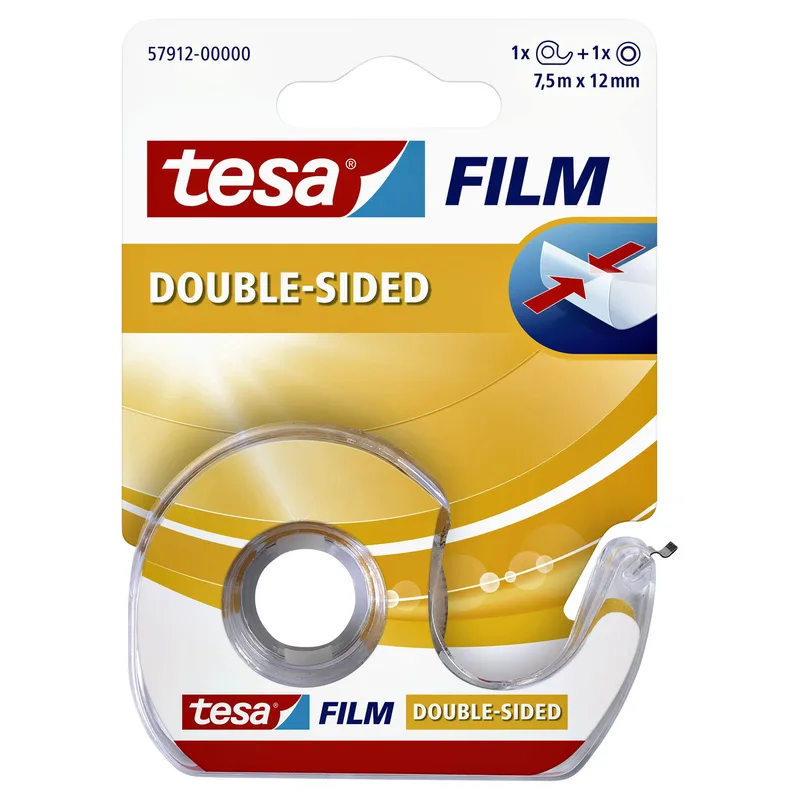 Tape tesafilm dubbelz 12mmx7.5m tr met dispenser | 10 stuks by tesa – product photo
