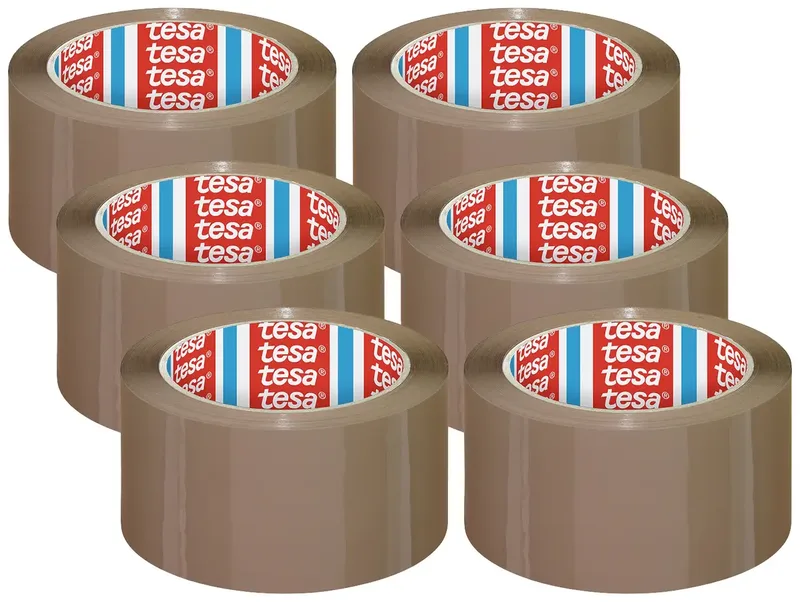 tesa 04195-00001-04 Verpakkingstape tesapack (l x b) 66 m x 50 mm 6 rol/rollen by tesa in Brown – product photo