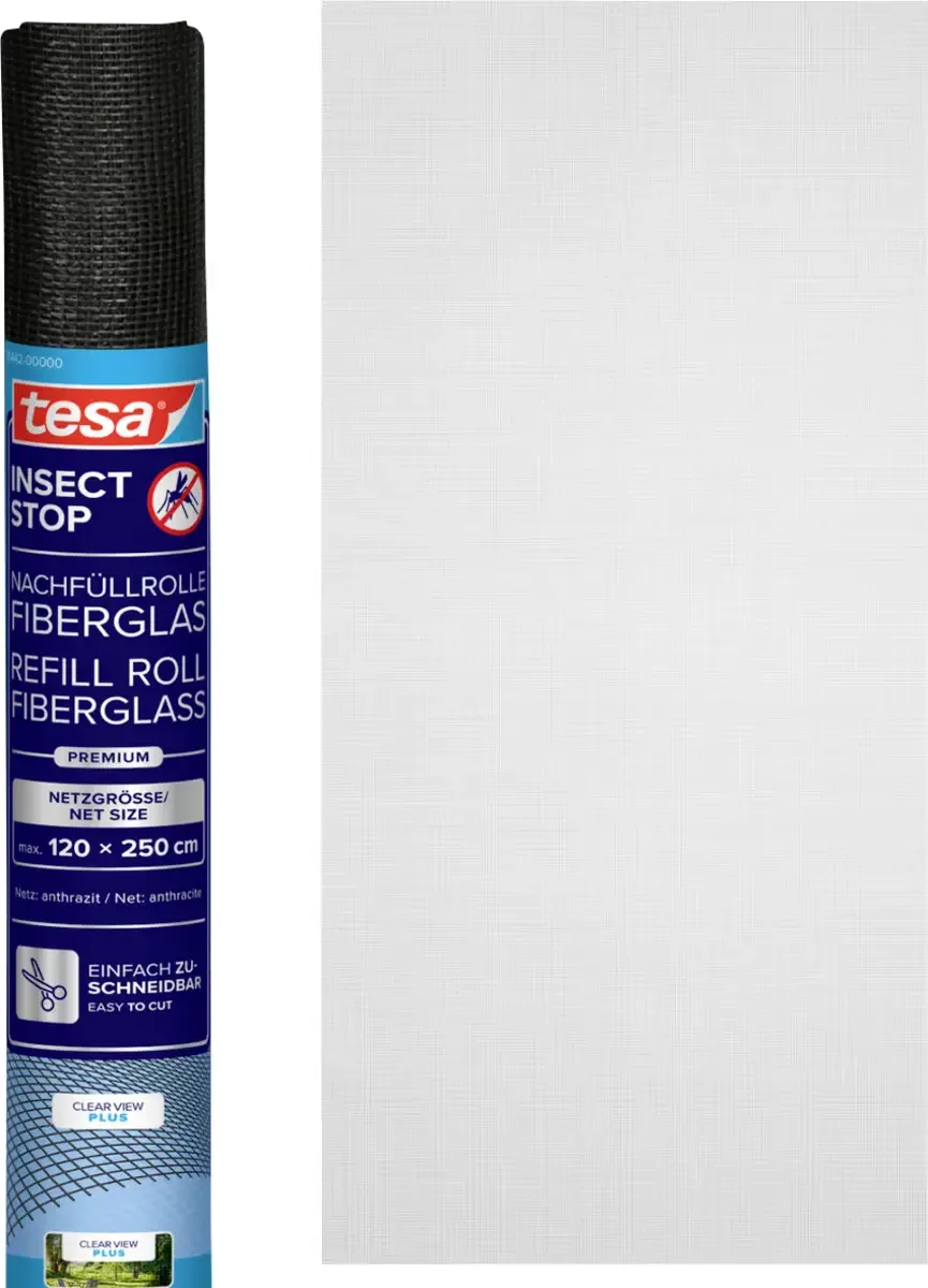 tesa 55442-00 Insect Stop Clear-View Ersatrolle Fluegitter reserverulle Passer til mærkerne Tesa Fluegitter 1 stk van tesa in Antracit – productfoto