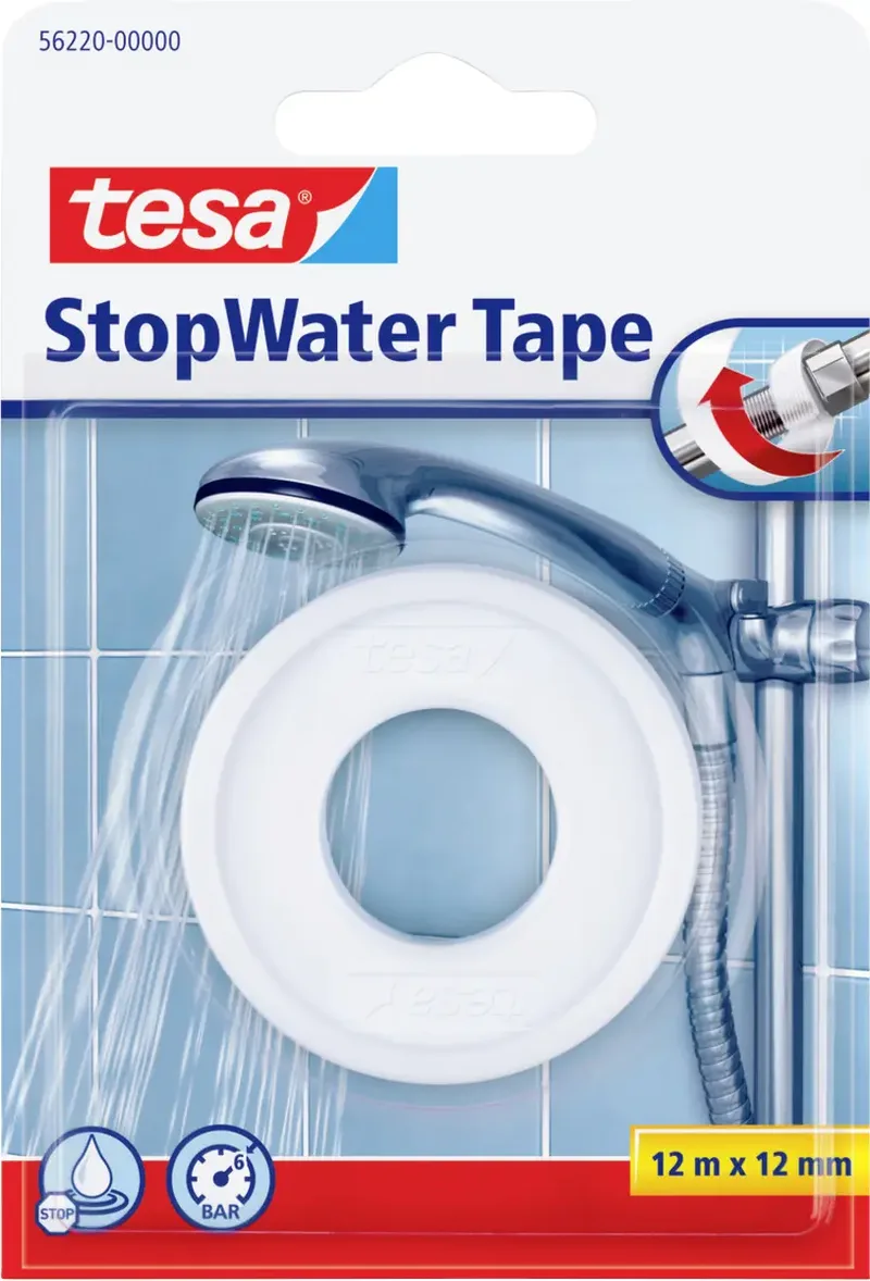 tesa 56220-00000-00 Reparatietape tesa StopWater Tape (l x b) 12 m x 12 mm 1 stuk(s) by tesa in White – product photo