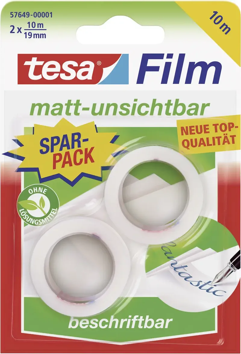 tesa 57649-00001-01 tesafilm Invisible Transparent (L x B) 10 m x 19 mm 2 St. von tesa – Produktfoto