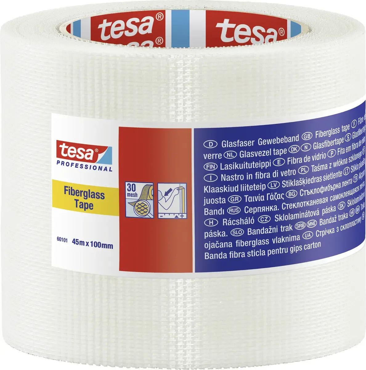 tesa 60101-00003-00 Tekstiltape tesa® Professional Hvid (L x B) 45 m x 10 cm 1 stk von tesa in Weiß – Produktfoto