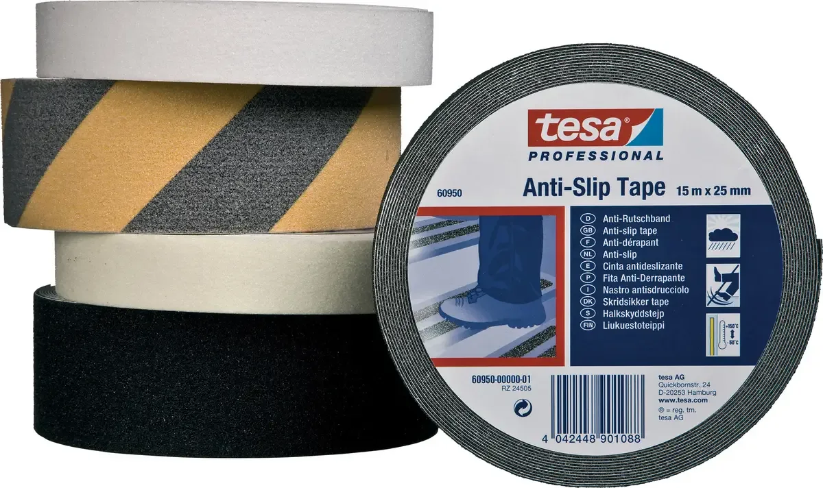 tesa 60950-00000-00 Anti-sliptape tesa Professional Zwart (l x b) 15 m x 25 mm 1 stuk(s) van tesa in Zwart – productfoto