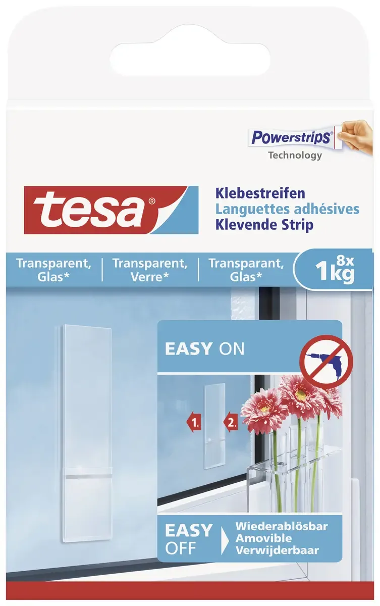 tesa 77733 Languettes adhésives Tesa® transparent Contenu: 8 pc(s) de tesa en Transparent – photo produit