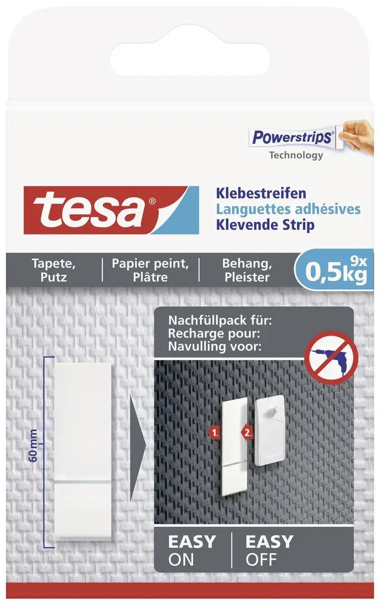 Languettes adhésives tesa® tesa 77770-00000-20 blanc 9 pc(s) de tesa en Blanc – photo produit