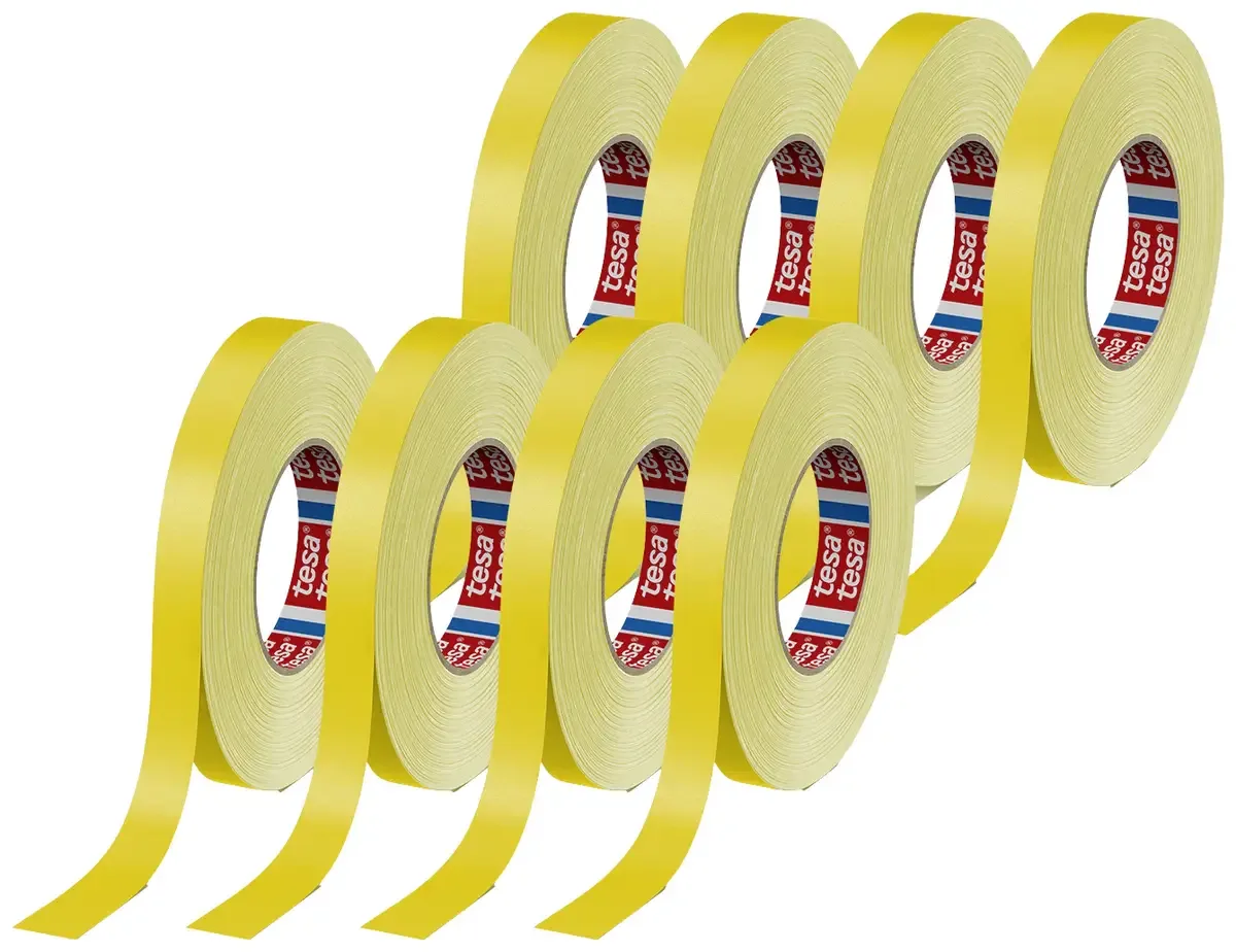 tesaband 4651 Premium 04651-00519-00 Ruban adhésif toilé (L x l) 50 m x 19 mm 8 pc(s) de tesa en Jaune – photo produit