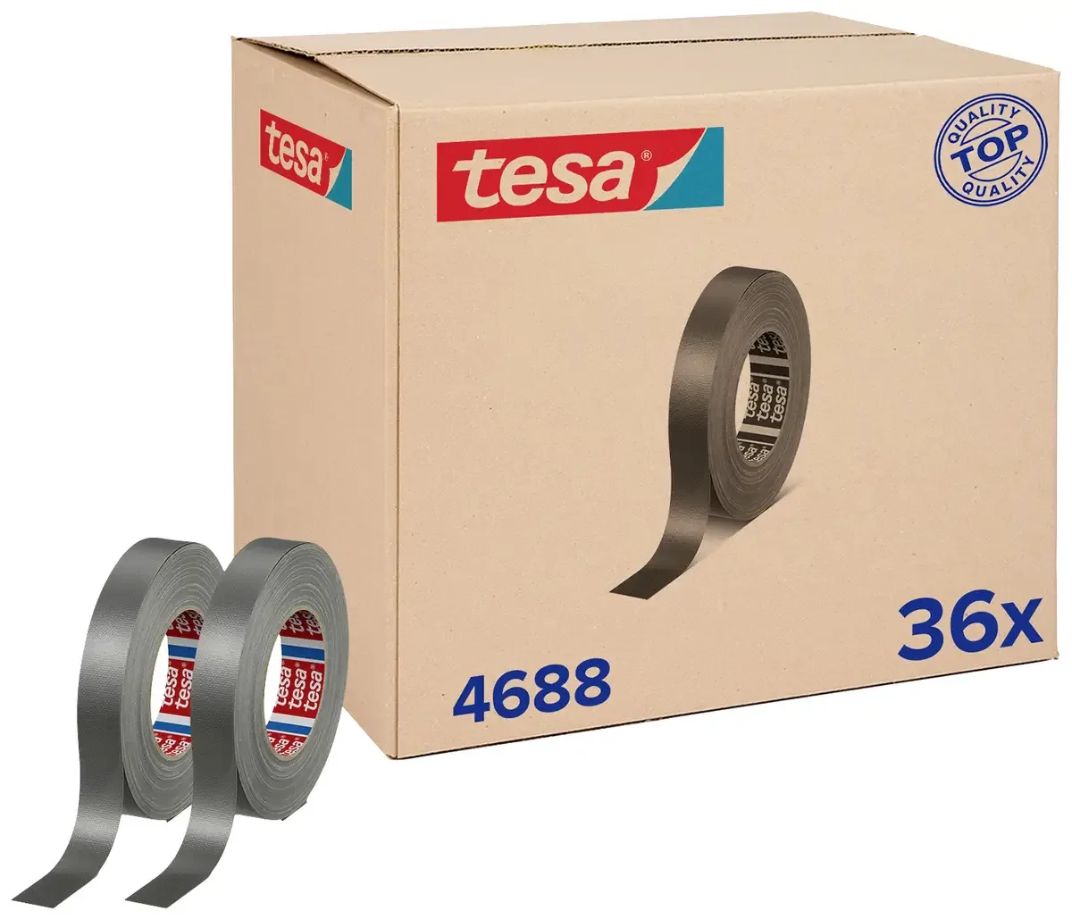 tesaband 4688 Standard 04688-00006-00 Ruban adhésif toilé argent (mat) (L x l) 50 m x 25 mm 36 pc(s) de tesa en Argent – photo produit