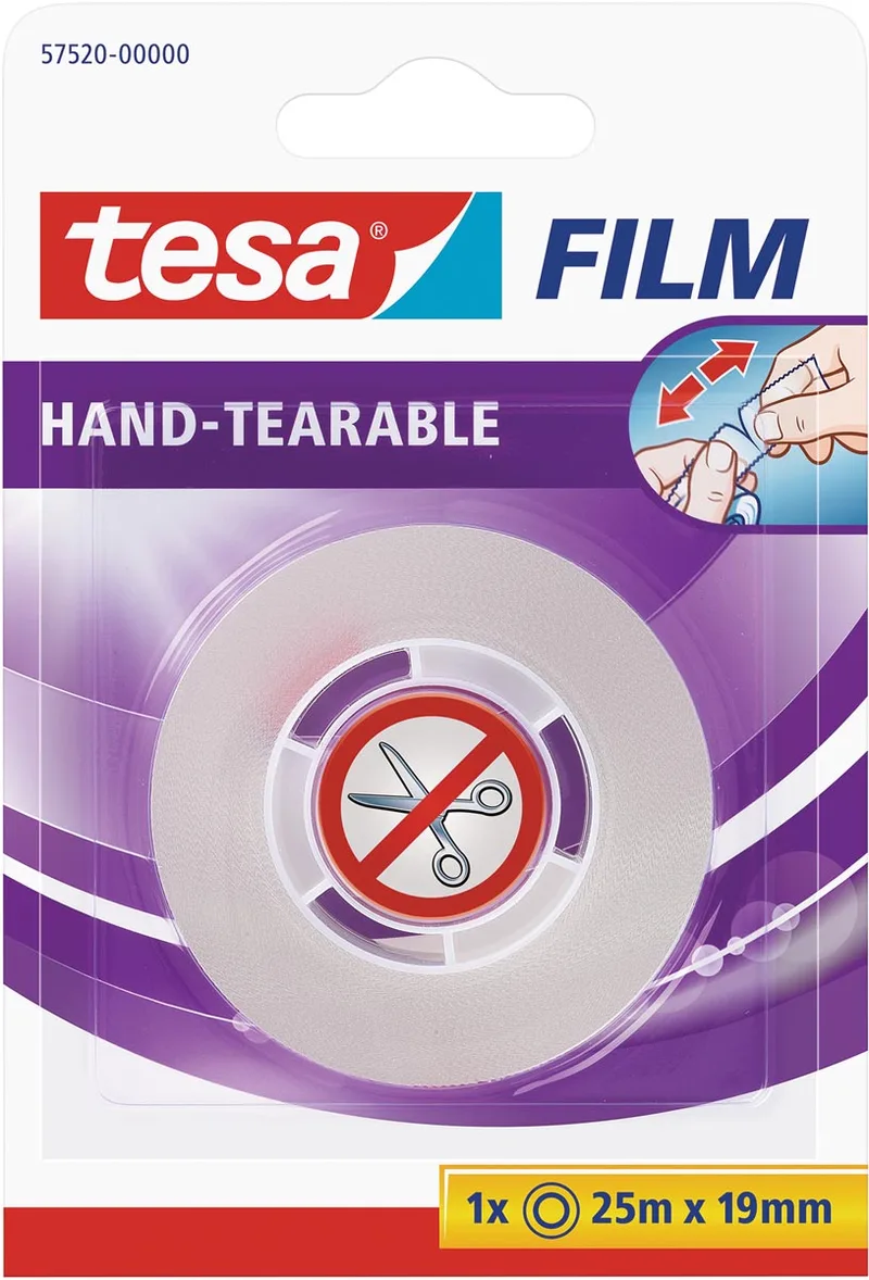 Tesafilm Hand-tearable, ft 25 m x 19 mm by tesa – product photo