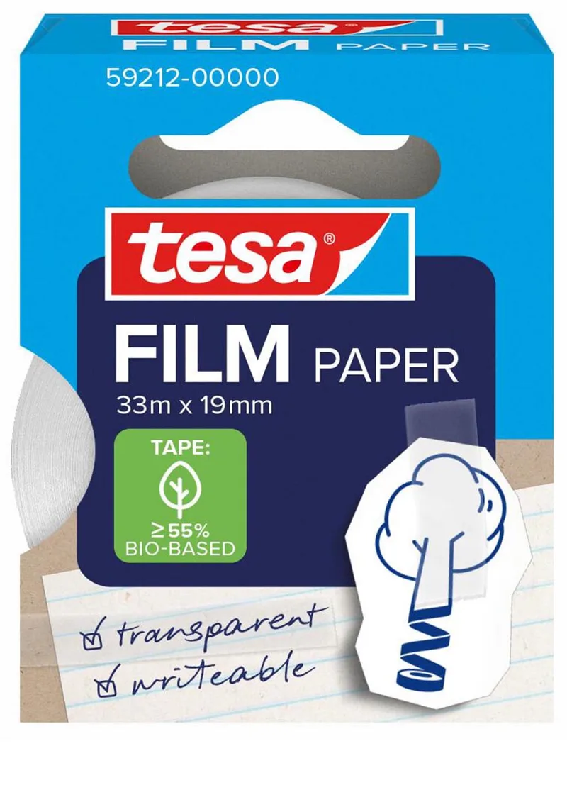 Tesafilm papier tape, ft 19 mm x 33 m, transparant by tesa – product photo