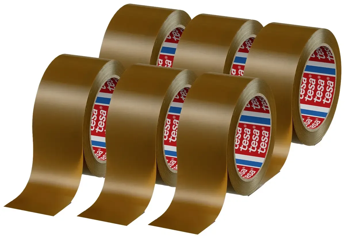 tesapack 4124 PVC 04124-00096-00 Pakkebånd tesapack® 4124 Brun (L x B) 66 m x 50 mm 6 stk von tesa in Braun – Produktfoto