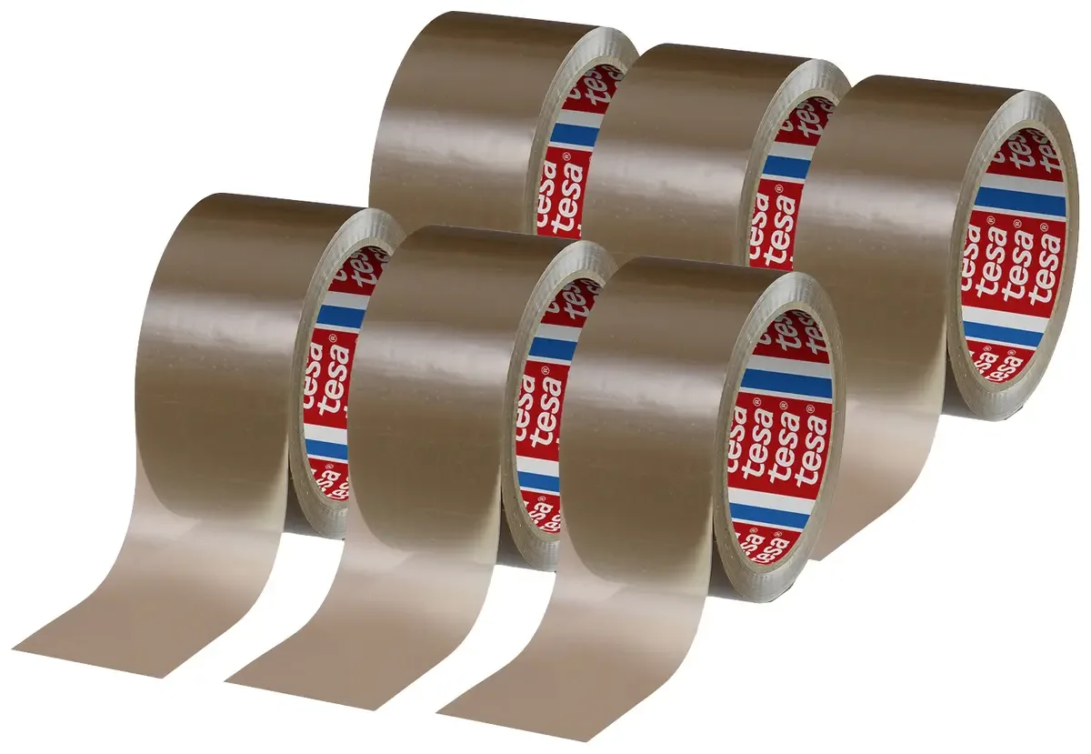 tesapack 4280 PP 04280-00040-00 Pakkebånd tesapack® 4280 Brun (L x B) 66 m x 50 mm 6 stk von tesa in Braun – Produktfoto
