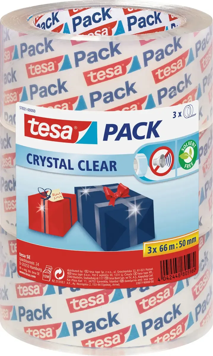 ULTRA STRONG 57831-00000-01 Pakband tesapack Helder (l x b) 66 m x 50 mm 3 stuk(s) van tesa in Transparant – productfoto