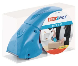Verpakkingstape dispenser tesapack® pack-n-go blauw van tesa – productfoto 1 van 2