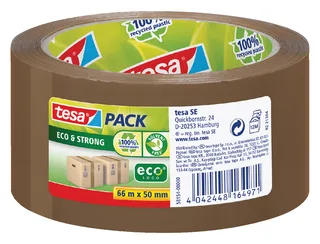 Verpakkingstape tesapack® Eco & Strong 66mx50mm bruin by tesa – product photo 1 of 2