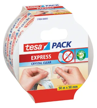 Verpakkingstape tesapack® Express Crystal Clear 50mx50mm handscheurbaar transparant von tesa – Produktfoto 1 von 2
