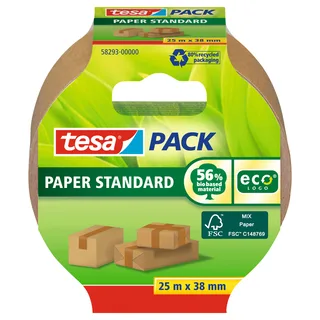 Verpakkingstape tesapack® Papier Standard ecoLogo 25mx38mm bruin de tesa – photo produit 1 sur 2