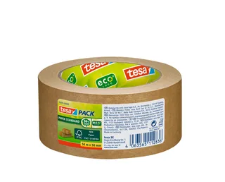Verpakkingstape tesapack® Papier Standard ecoLogo 50mx50mm bruin de tesa – photo produit 1 sur 2