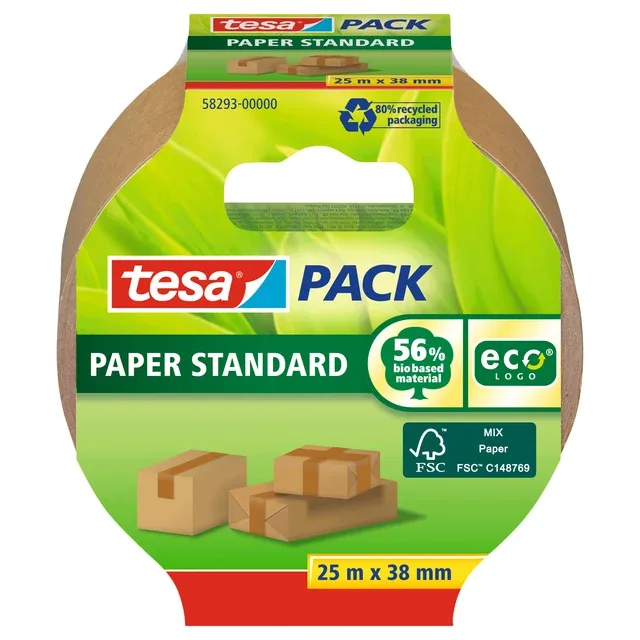 Verpakkingstape tesapack standaard eco 25mx38mm br | 8 stuks by tesa – product photo