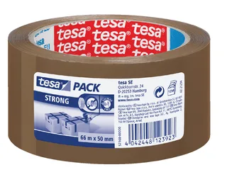 Verpakkingstape tesapack® Strong 66mx50mm PP bruin de tesa – photo produit 1 sur 2