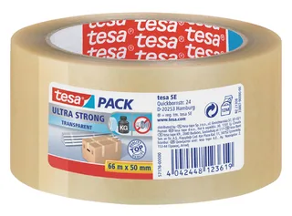 Verpakkingstape tesapack® Ultra Strong 66mx50mm transparant by tesa – product photo 1 of 2