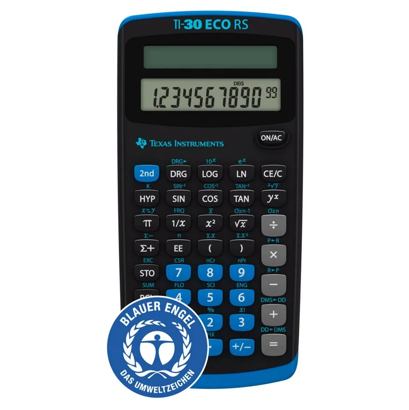 Taschenrechner TI-30 ECO RS, 10-stelliges Display, Solar, Hard cover, Neue Version fra Texas Instruments – produktbillede